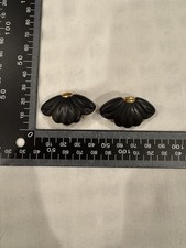 Rare Vintage Givenchy 1976 Lucite Flower Gold Clip On Earings picture