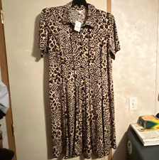 Cato Multicolor Leopard Animal Print Fit & Flare Dress 20W Plus Collared picture