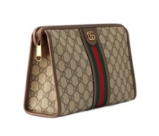 NEW GUCCI OPHIDIA GG SUPREME LEATHER WEB TOILETRY COSMETIC TRAVEL BAG picture