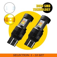 2-20X AUXITO Switchback LED Amber White DRL Parking Turn Signal Light Bulbs 7443 picture