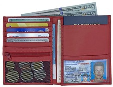 RFID Blocking Genuine Leather Travel Passport Wallet Holder picture