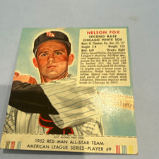 Red Man 1952 All-Star Team AL Series Nelson Fox Chicago White Sox #9 picture