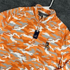 Tennessee Volunteers Johnnie O Pullover Shirt Mens Large Orange Camo 1/4 Zip New picture