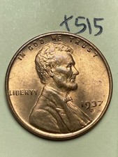 1937-D LINCOLN WHEAT CENT, Uncirculated coin #X515 picture