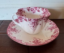 Vintage Shelley Dainty Pink Flat Teacup and Saucer 051/P Excellent Dainty Shape picture