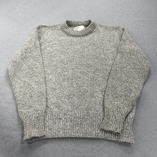 VINTAGE Grandpa Sweater Mens Large Oatmeal Sears Fieldmaster Ragg Crewneck 80s picture