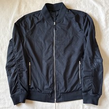 AllSaints Men's Black Bomber Jacket Sz Large Full Zip picture