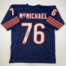 Facsimile Autographed Steve McMichael Chicago Blue Jersey Size Men's XL picture
