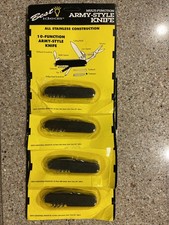(4) Best Ideas ARMY Style POCKET KNIFE 10 FUNCTION SEALED MANY USES Made In USA picture