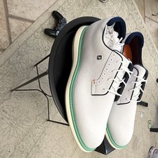 FootJoy Traditions Men’s Golf Shoes US 11.5 M White/Green/Navy Waterproof picture