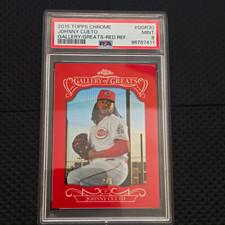 Topps Chrome 2015 Gallery of Greats Johnny Cueto Red Refractor /5 PSA 9 REDS picture