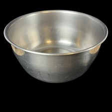 Vintage Nicro 9” Stainless 3qt Mixing Bowl M92 Rolled Lip Chicago USA Heavy Duty picture