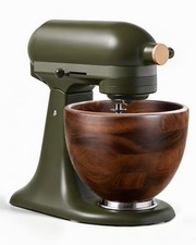 Premium Solid Walnut Wood Mixing Bowl, Compatible with KitchenAid 4.5 & 5 QT ... picture