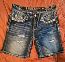 Rock Revival Kaylee Easy Short Distressed Women's Denim Shorts Size 26 picture
