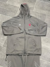 Adidas Indiana University Tracksuit Mens Large L Gray ClimaWarm Full Zip Hoodie picture