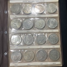 1921-1935 Complete Peace Silver Dollar Set 24 Coins UNC to XF/AU Album picture