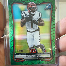 Ja’Marr Chase Bowman Chrome Green Reptilian /99 52/99 Bengals SP picture