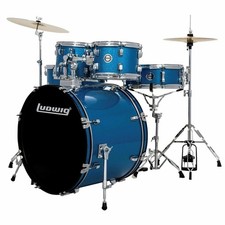 Ludwig Accent Drive LC17519 5-Piece Complete Drum Set – Blue Foil – NEW picture