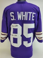 Sammy White Signed Vikings Jersey Inscribed 