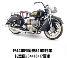 34CM Handmade Antique 1944 Indian 841 Motorcycle Tin Metal Reproduction Model picture