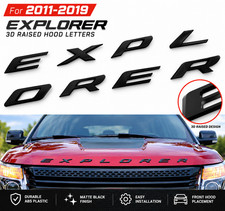 For 2011-2019 Explorer 3D Raised Hood Letters Nameplate Matte Black Emblem Badge picture