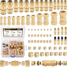 74 PCS Brass DOT Air Line Fittings Kit DOT Push Lock and Compression Air Fitting picture