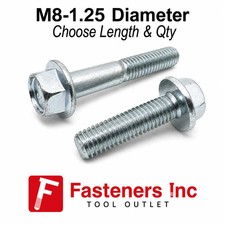 M8-1.25 Class 10.9 JIS Hex Flange Screws Bolts Zinc Clear (Pick Length & Qty) picture