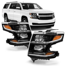 for 2015-2020 Chevy Suburban & Chevy Tahoe Halogen Headlights Chrome picture