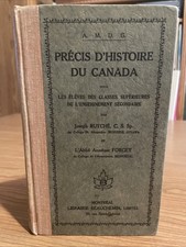 Precis D'Histoire du Canada CANADIAN HISTORY SECONDARY SCHOOL FOLD-OUT MAP  1924 picture
