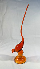 Vintage MCM Viking Glass Amberina XL Long Tail Lrg Body 13.5