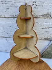 Antique Corner Shelf Folk Art Primitive Country Decor Old Paint Small Wall Shelf picture