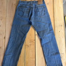 2001 vintage levis 501 classic straight leg button fly blue jeans made in usa picture
