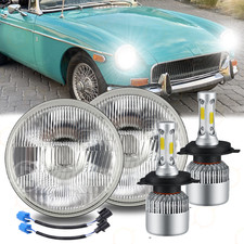 DOT Pair LED 7inch Round Headlights Headlamp High/Low Bulbs for MG MGB 1969-1981 picture