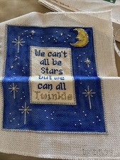 Needlepoint 13ct Mopsey Designs Stars …Twinkle… Partial Nice Work Approx 8 X 9” picture