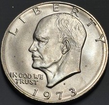 1973 S Eisenhower BU Blue Pack 40% Silver Ike Dollar Uncirculated S7 picture