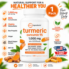 1 PACK Turmeric Curcumin Supplement 1000mg Black Pepper 3 Pack 360 Caps-NEW picture