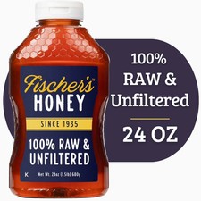 Fischers Honey, 24oz Raw and Unfiltered, Local 100% US Grade 