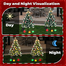 Mini Christmas Tree Solar Lights Outdoor Decorations - Bright Lighting picture