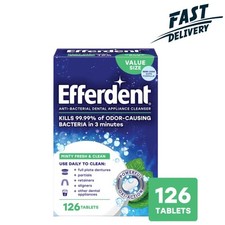 NEW Efferdent Retainer & Denture Cleaner Tablets Minty and Fresh Clean 126 Count picture
