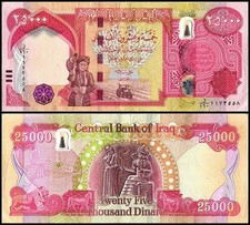 Iraq 300,000 Dinars 2023 NEW UNC 300k IQD Authentic Active (12 x 25,000) w COA picture