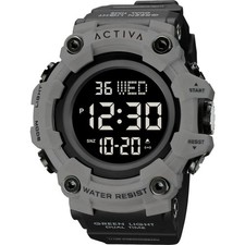 NIB Activa Invicta 53mm Digital Mens Watch (Model ACW1968)-011 Gray Fac Blk Band picture