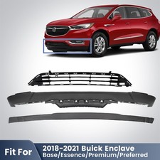 For 2018-2021 Buick Enclave Matte Black Front Bumper Lower Cover Combo Kit &Trim picture