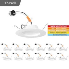 COMMERCIAL ELECTRIC 12-Pack 5/6 in. LED 5-CCT Recessed Retrofit Light Trim picture