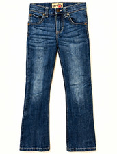 Wrangler 20X Boys Bootcut Jeans Blue Denim Medium Wash 8 Slim Adjustable Waist picture