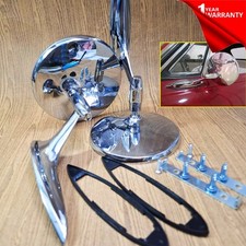 FOR 1961–74 Jaguar E-Type Jaguar XK-E V-12 CHROME SIDE VIEW MIRROR ALLOY PAIR picture