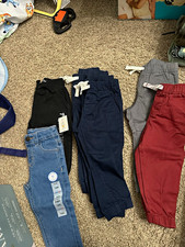 Baby Boy Pants Lot 18 Months/18M Joggers Chinos Jeans Multicolor Solid- 7 Pairs picture