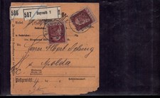 Bavaria MeFr package card Mi. No. 83 I Bayreuth n. Apolda 1911 picture