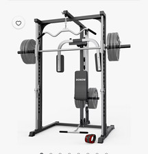 DONOW Adjustable Smith Machine Squat Rack Chin Up Home Gym, Black/Gray picture