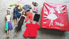 LOT Old BARBIE DOLLS Midge Ken Clothes Case Hangers Shoes Hawthorne Vintage KH picture