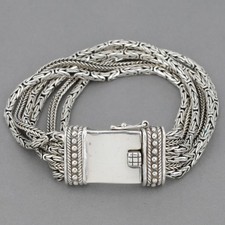 Vintage Silpada Sterling Byzantine Foxtail Six Chain GO GORGEOUS Bracelet B1452 picture